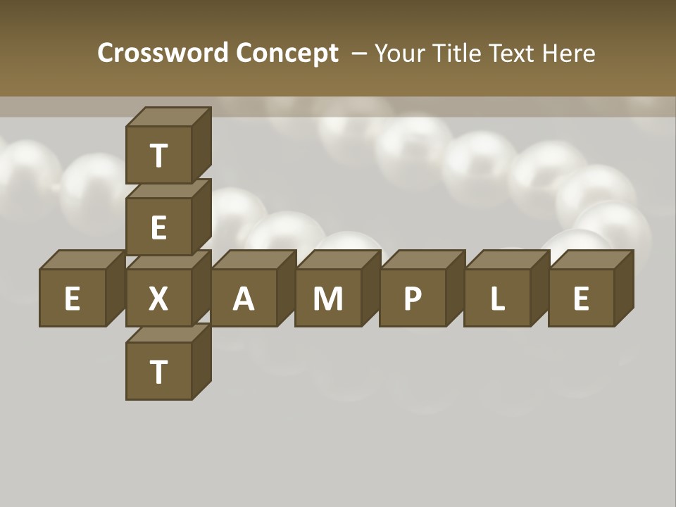 Pearl Necklace Black White Elegant Reflex Image PowerPoint Template