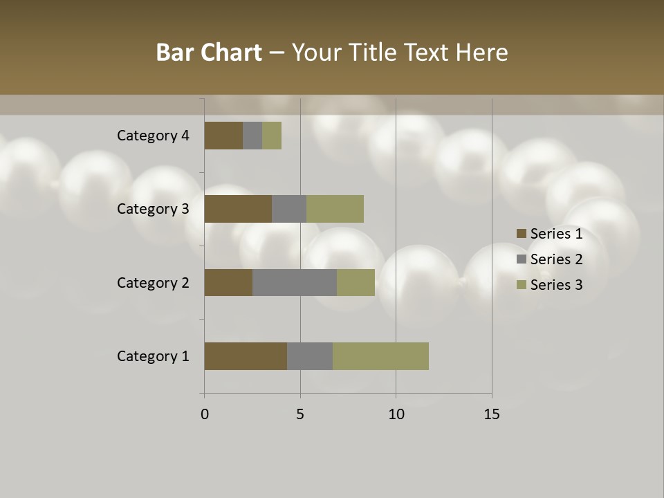 Pearl Necklace Black White Elegant Reflex Image PowerPoint Template