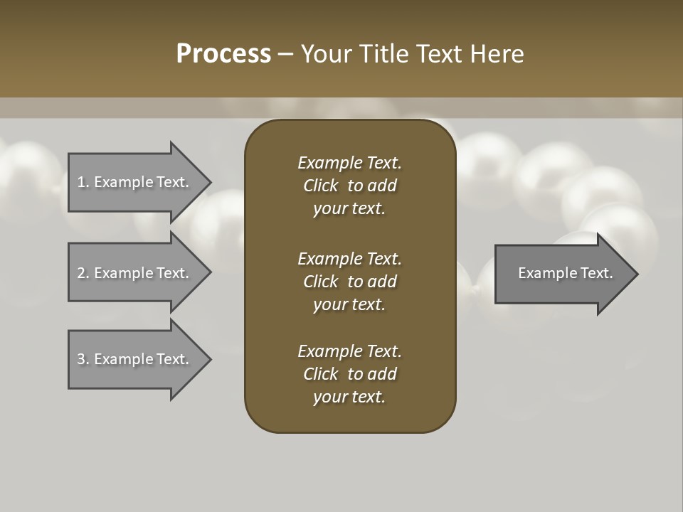 Pearl Necklace Black White Elegant Reflex Image PowerPoint Template