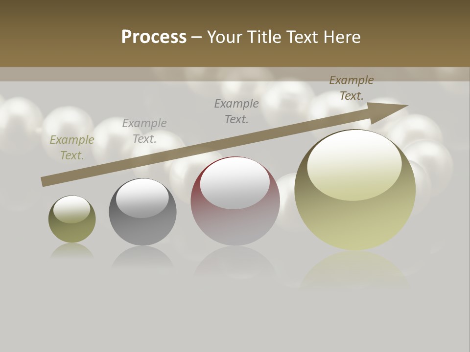 Pearl Necklace Black White Elegant Reflex Image PowerPoint Template