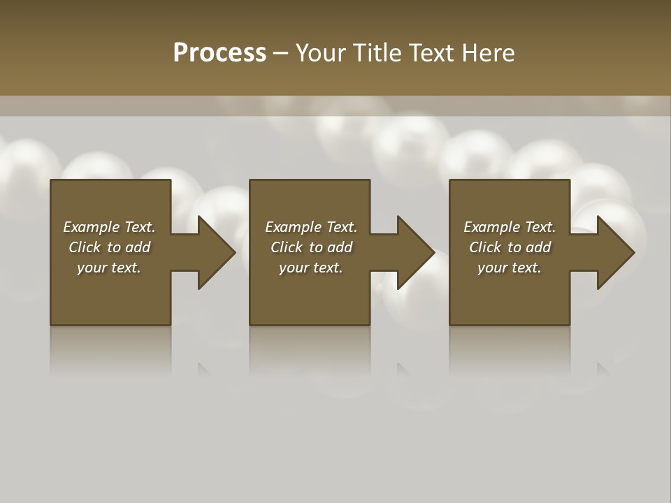 Pearl Necklace Black White Elegant Reflex Image PowerPoint Template