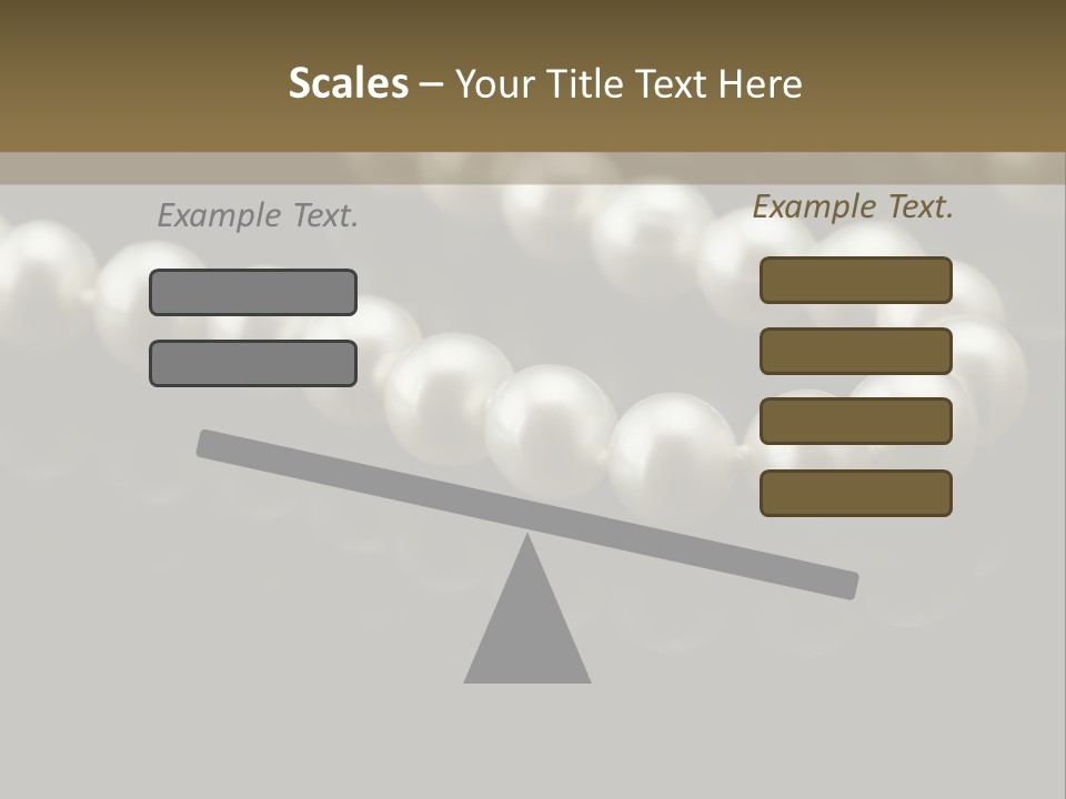 Pearl Necklace Black White Elegant Reflex Image PowerPoint Template