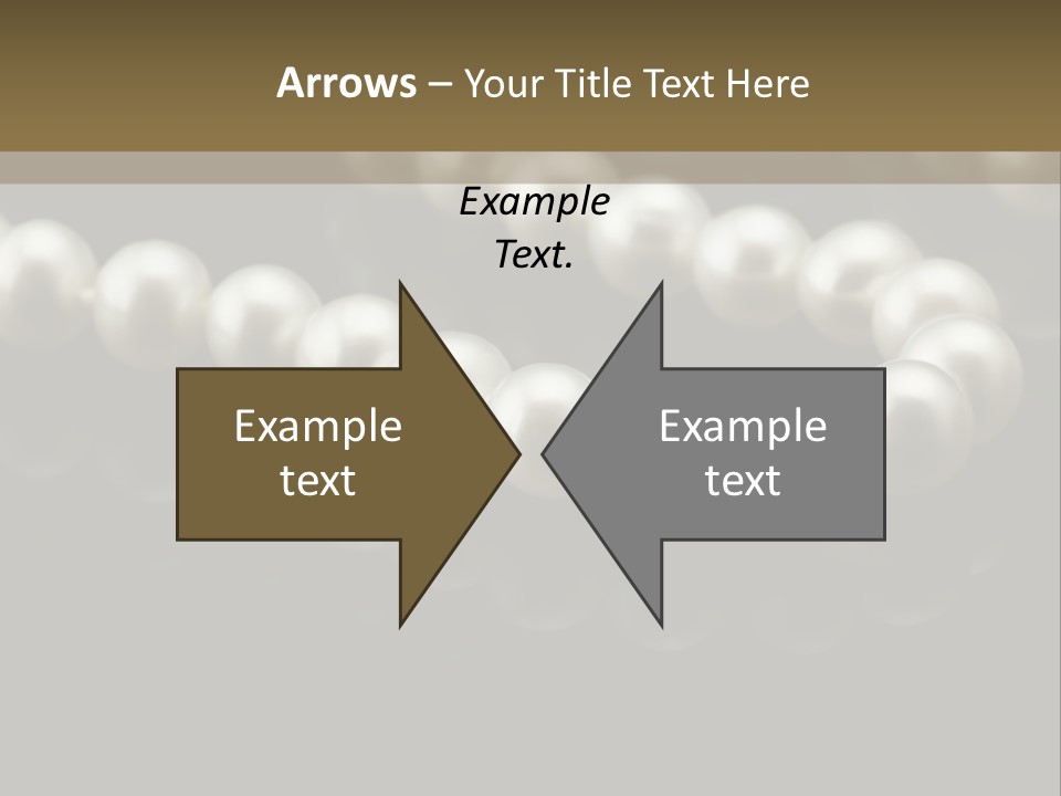 Pearl Necklace Black White Elegant Reflex Image PowerPoint Template