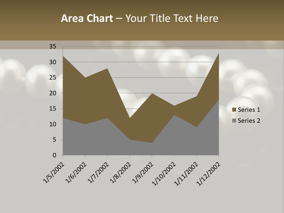 Pearl Necklace Black White Elegant Reflex Image PowerPoint Template