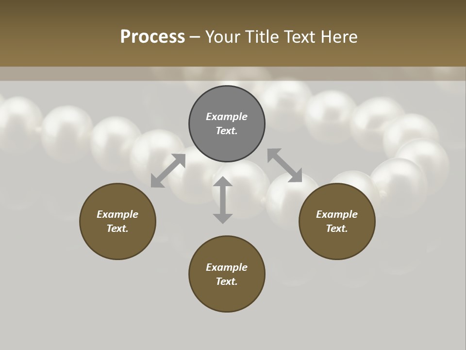 Pearl Necklace Black White Elegant Reflex Image PowerPoint Template