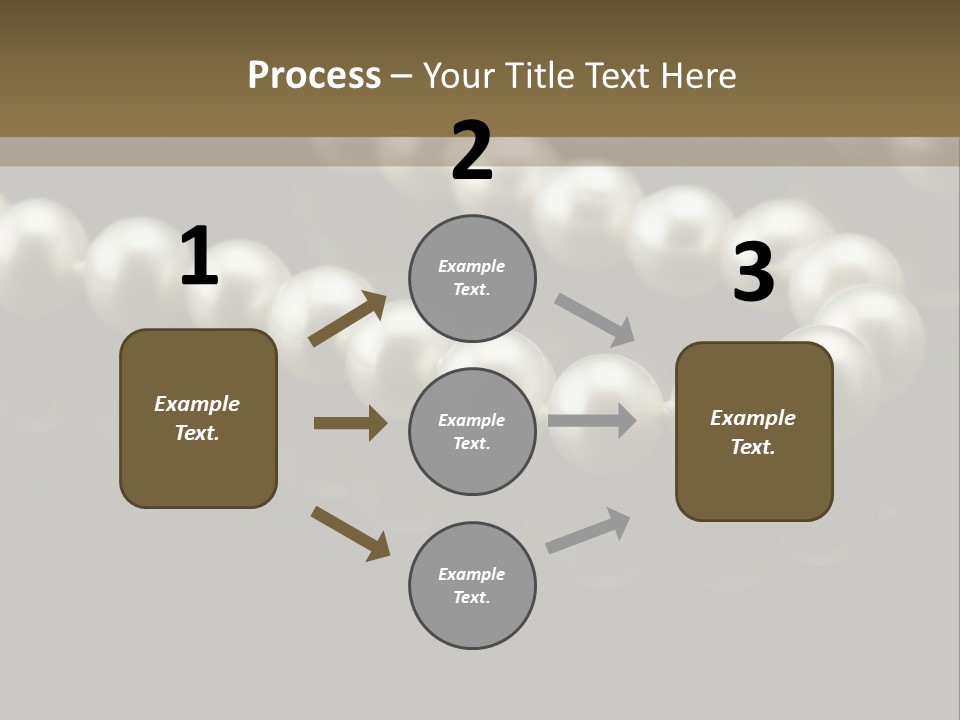 Pearl Necklace Black White Elegant Reflex Image PowerPoint Template