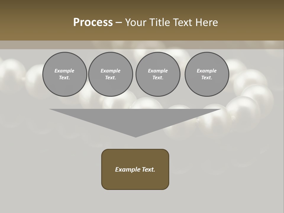 Pearl Necklace Black White Elegant Reflex Image PowerPoint Template