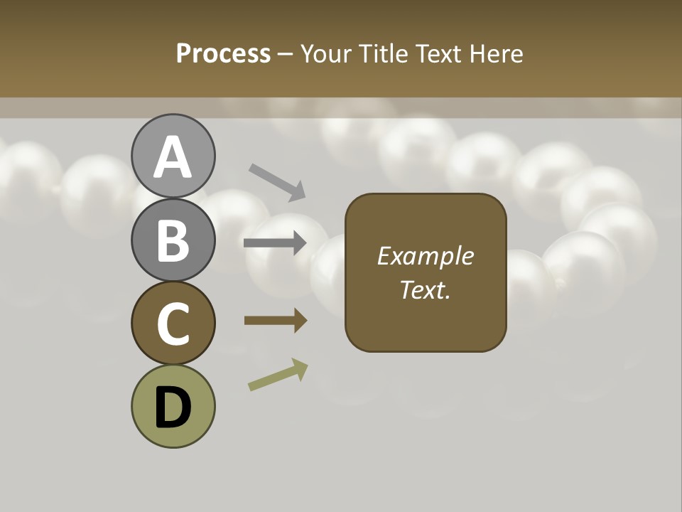 Pearl Necklace Black White Elegant Reflex Image PowerPoint Template