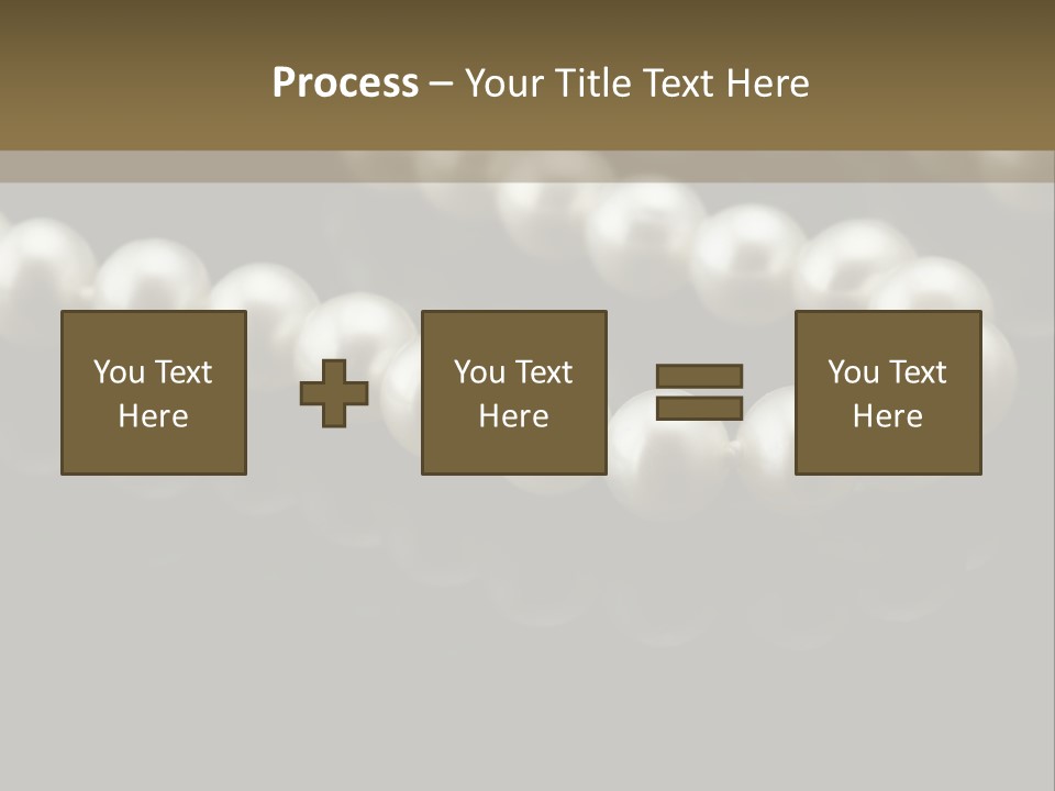 Pearl Necklace Black White Elegant Reflex Image PowerPoint Template