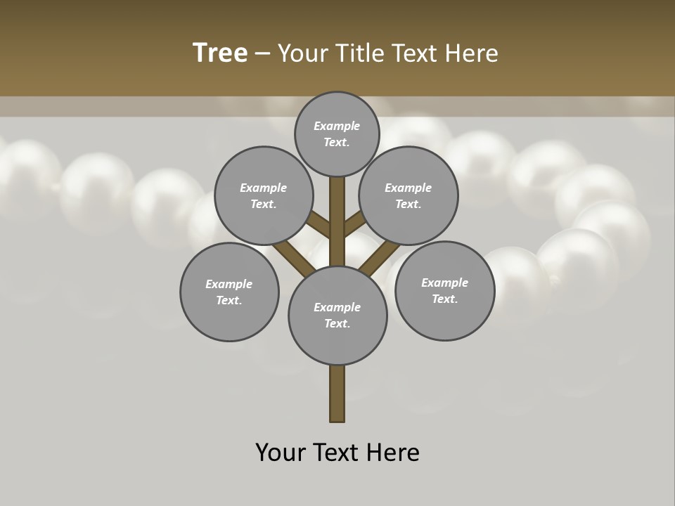 Pearl Necklace Black White Elegant Reflex Image PowerPoint Template