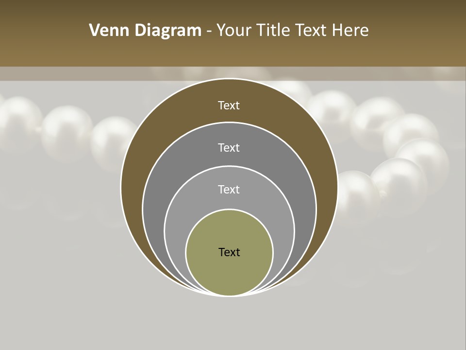 Pearl Necklace Black White Elegant Reflex Image PowerPoint Template