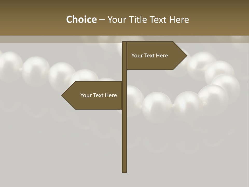 Pearl Necklace Black White Elegant Reflex Image PowerPoint Template