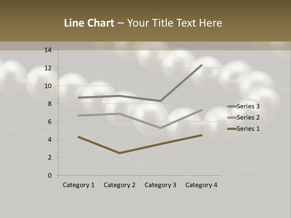 Pearl Necklace Black White Elegant Reflex Image PowerPoint Template