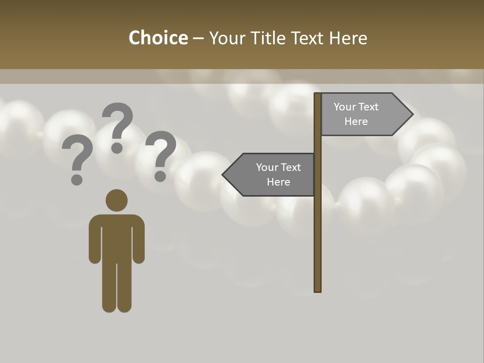 Pearl Necklace Black White Elegant Reflex Image PowerPoint Template