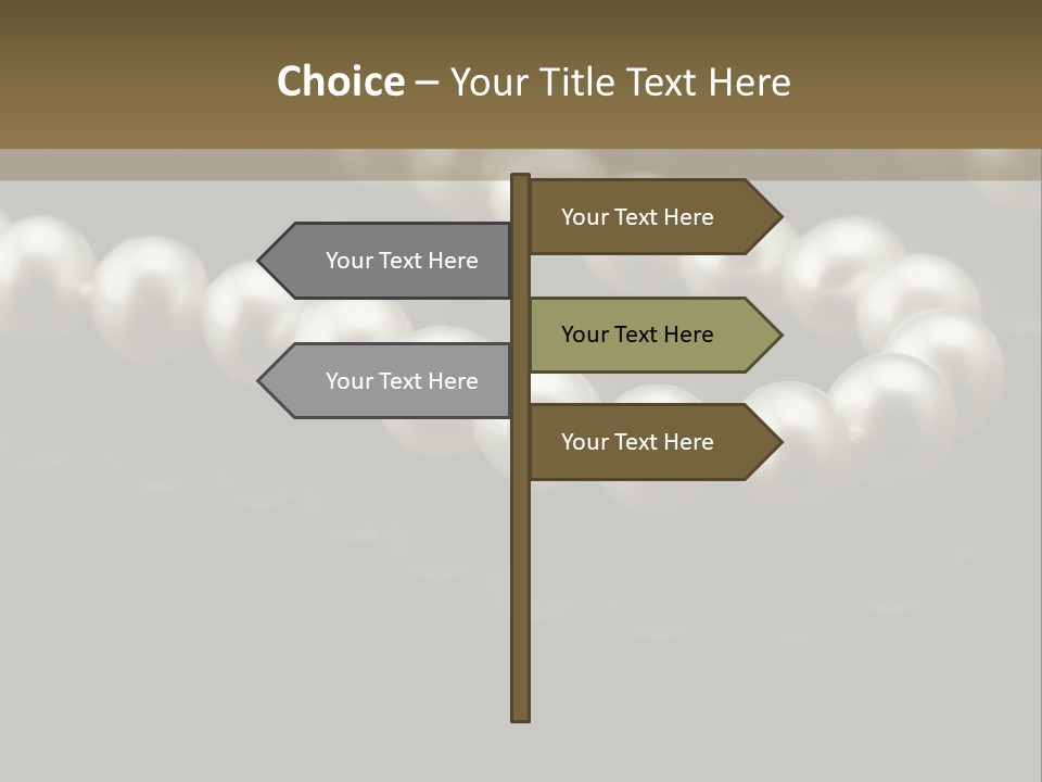 Pearl Necklace Black White Elegant Reflex Image PowerPoint Template