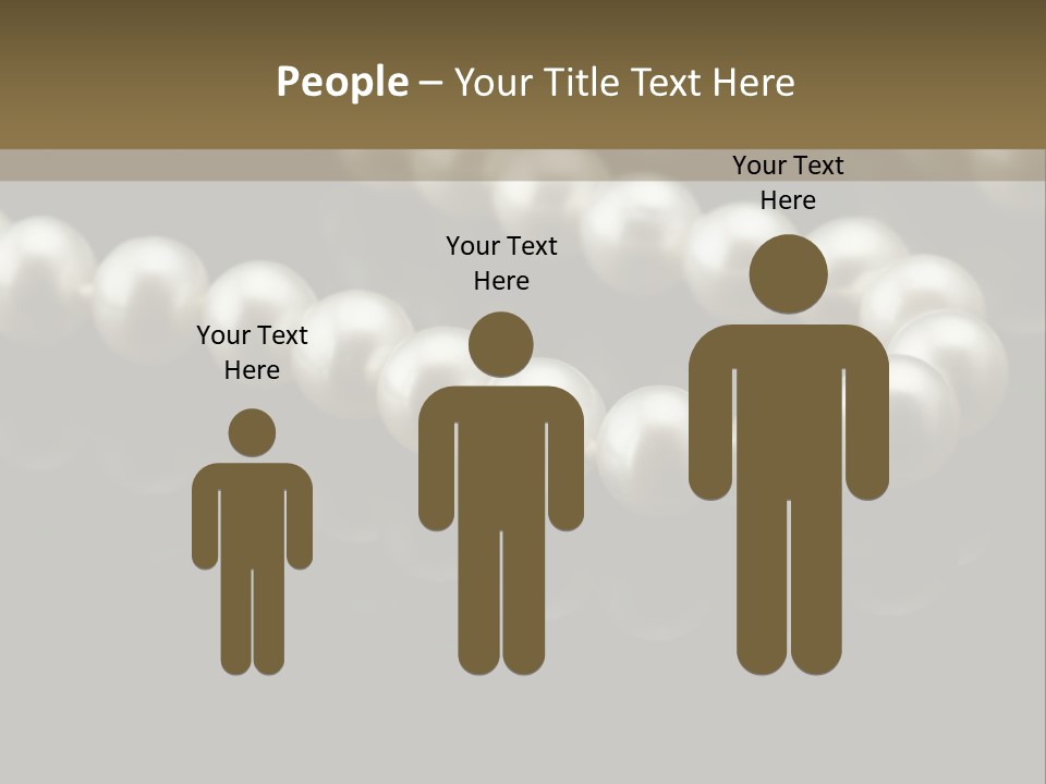 Pearl Necklace Black White Elegant Reflex Image PowerPoint Template