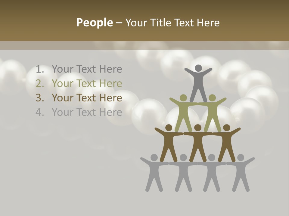 Pearl Necklace Black White Elegant Reflex Image PowerPoint Template