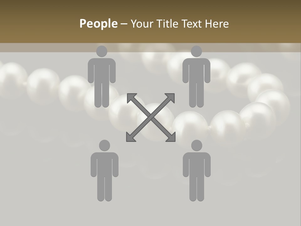 Pearl Necklace Black White Elegant Reflex Image PowerPoint Template