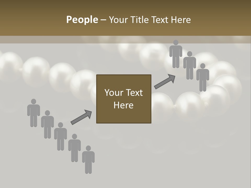 Pearl Necklace Black White Elegant Reflex Image PowerPoint Template