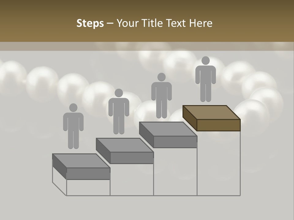 Pearl Necklace Black White Elegant Reflex Image PowerPoint Template