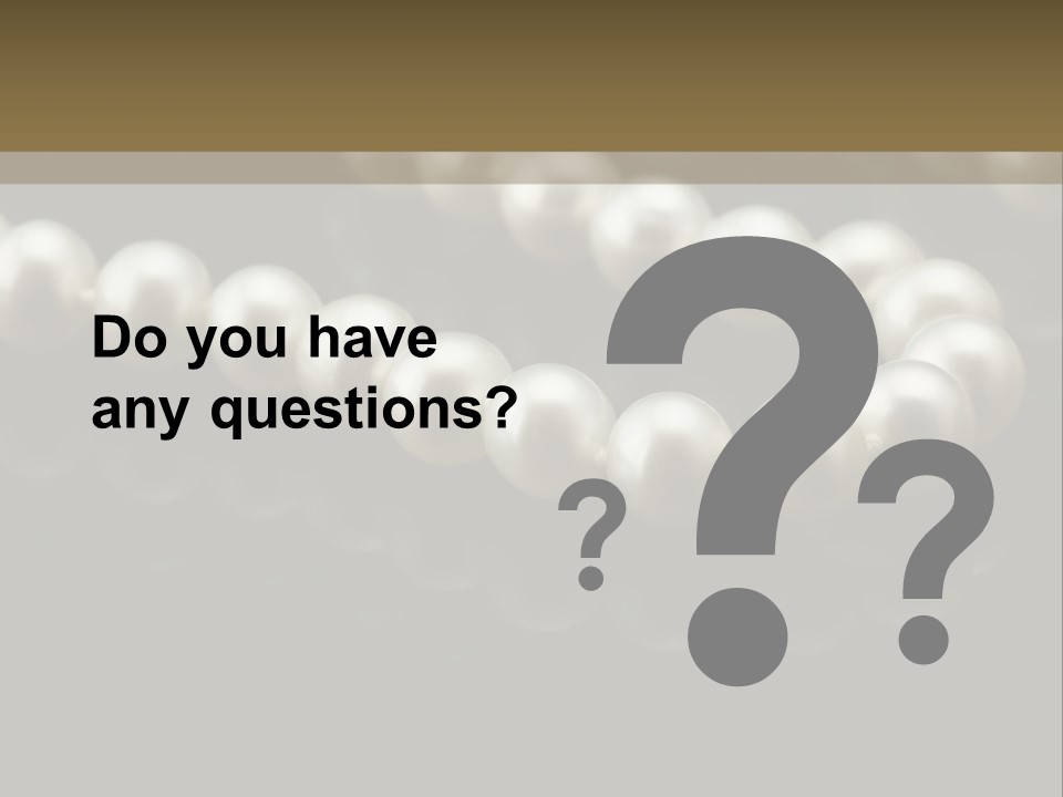 Pearl Necklace Black White Elegant Reflex Image PowerPoint Template