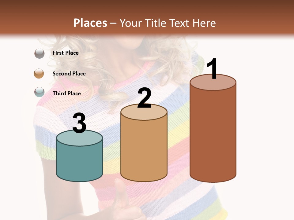 Pretty Woman Smiling. Isolated Over White Background PowerPoint Template