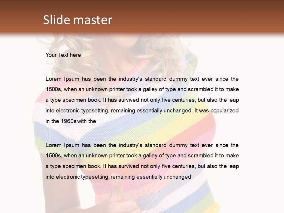 Pretty Woman Smiling. Isolated Over White Background PowerPoint Template