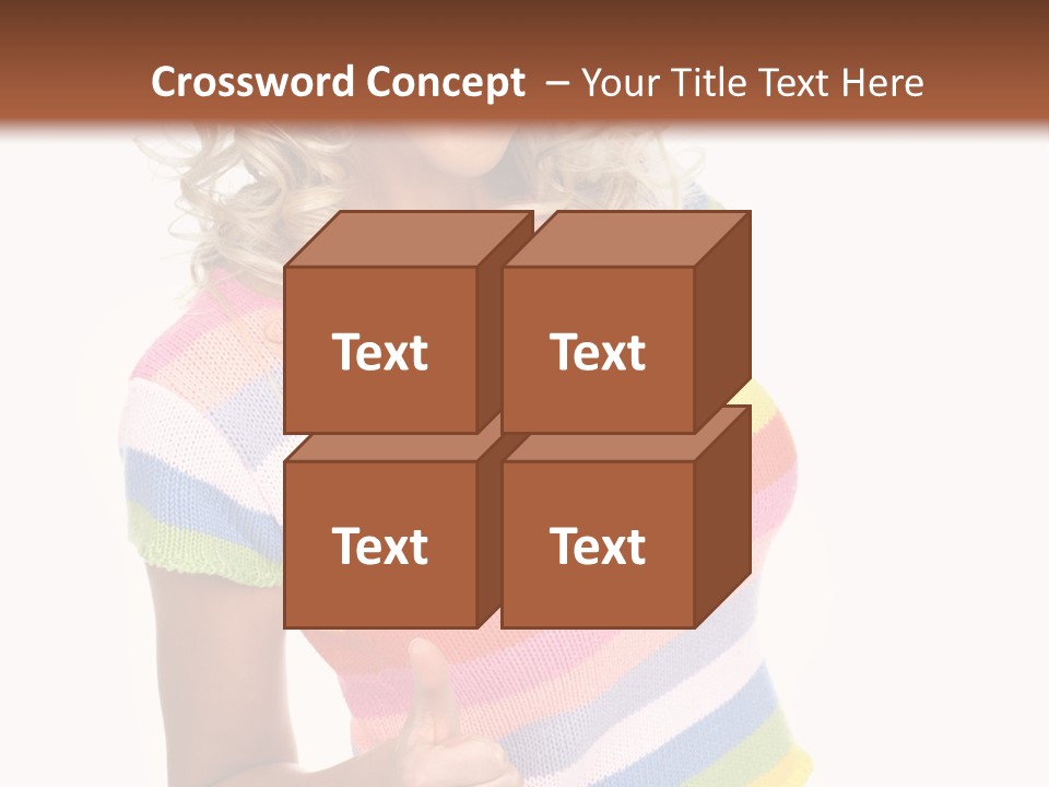 Pretty Woman Smiling. Isolated Over White Background PowerPoint Template