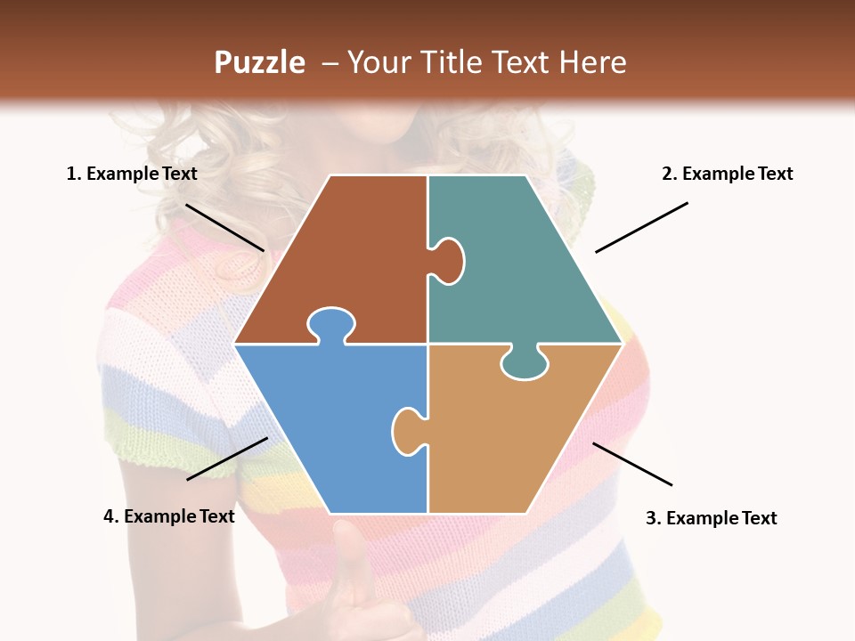 Pretty Woman Smiling. Isolated Over White Background PowerPoint Template