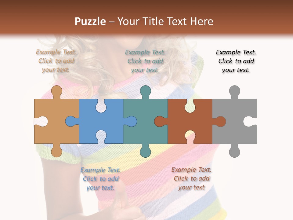 Pretty Woman Smiling. Isolated Over White Background PowerPoint Template