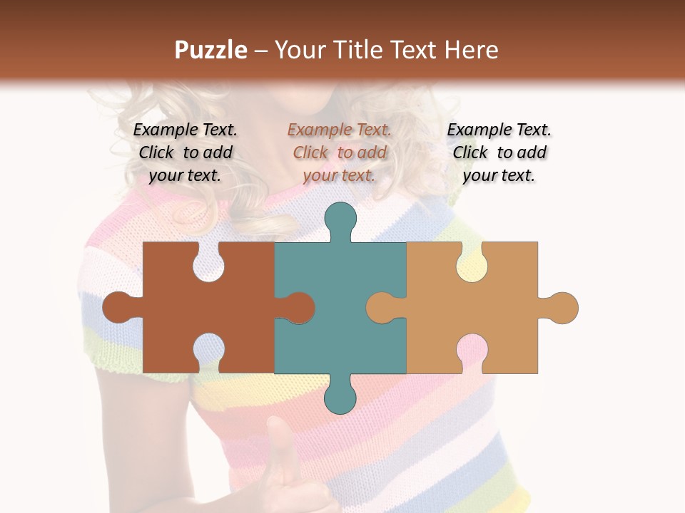 Pretty Woman Smiling. Isolated Over White Background PowerPoint Template