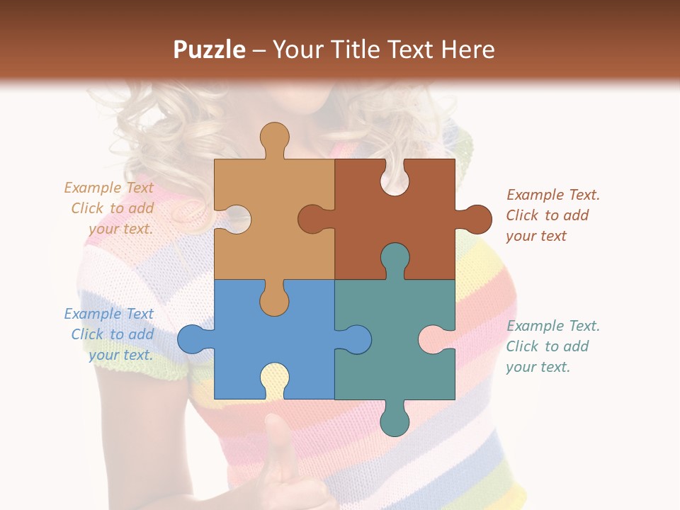 Pretty Woman Smiling. Isolated Over White Background PowerPoint Template