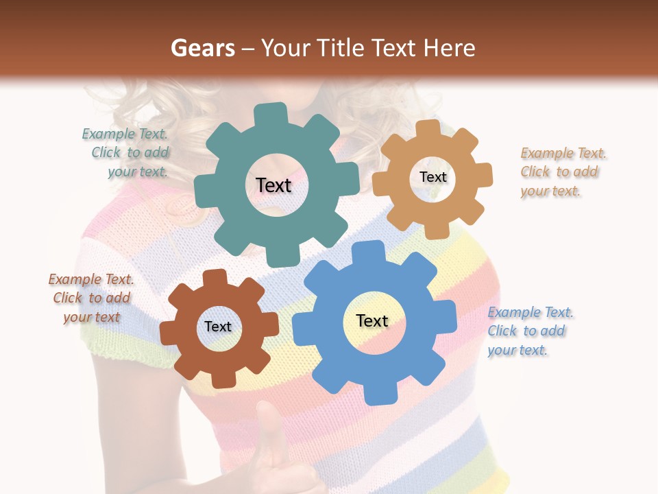 Pretty Woman Smiling. Isolated Over White Background PowerPoint Template