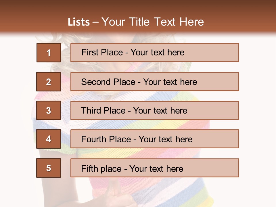 Pretty Woman Smiling. Isolated Over White Background PowerPoint Template