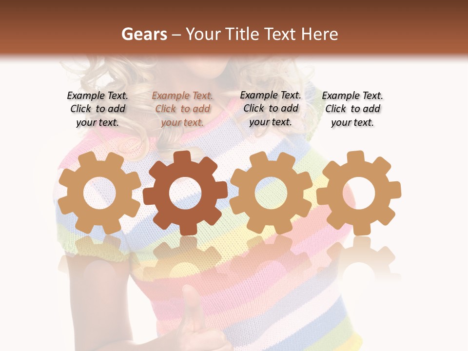 Pretty Woman Smiling. Isolated Over White Background PowerPoint Template