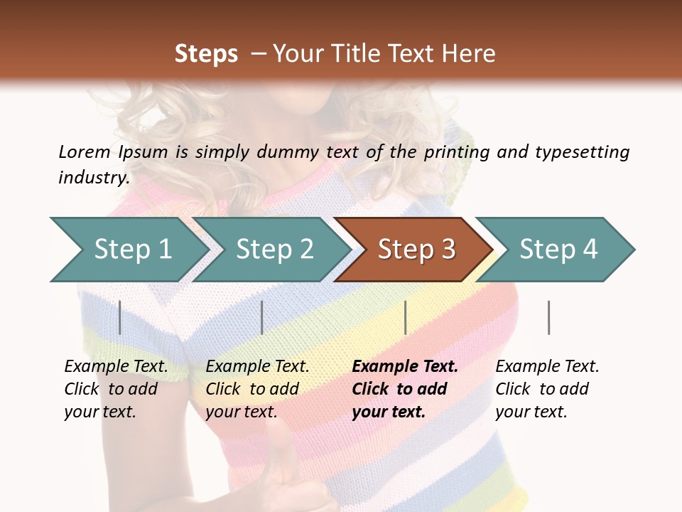 Pretty Woman Smiling. Isolated Over White Background PowerPoint Template