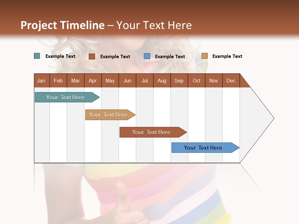 Pretty Woman Smiling. Isolated Over White Background PowerPoint Template