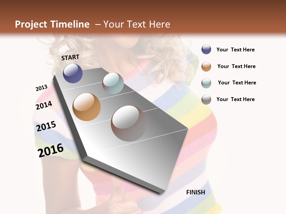 Pretty Woman Smiling. Isolated Over White Background PowerPoint Template