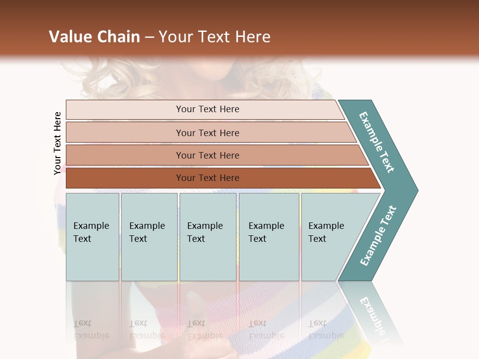 Pretty Woman Smiling. Isolated Over White Background PowerPoint Template