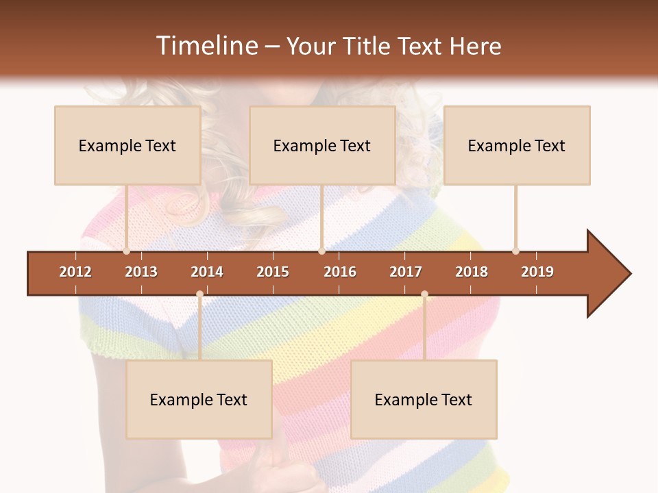 Pretty Woman Smiling. Isolated Over White Background PowerPoint Template