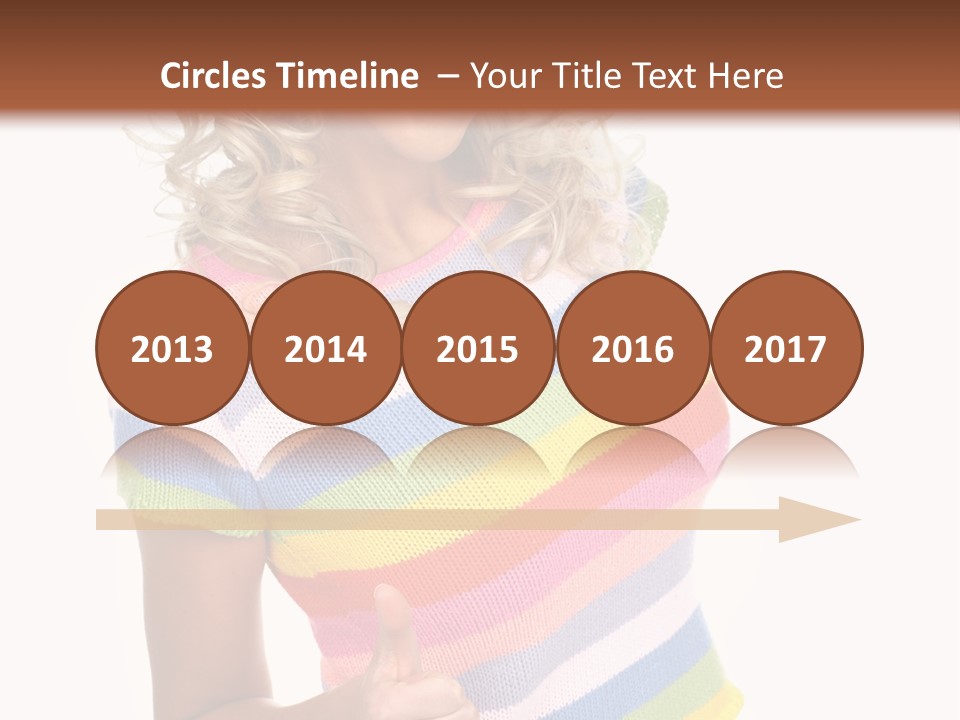 Pretty Woman Smiling. Isolated Over White Background PowerPoint Template