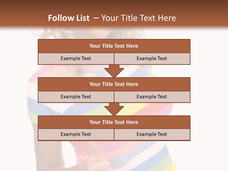 Pretty Woman Smiling. Isolated Over White Background PowerPoint Template