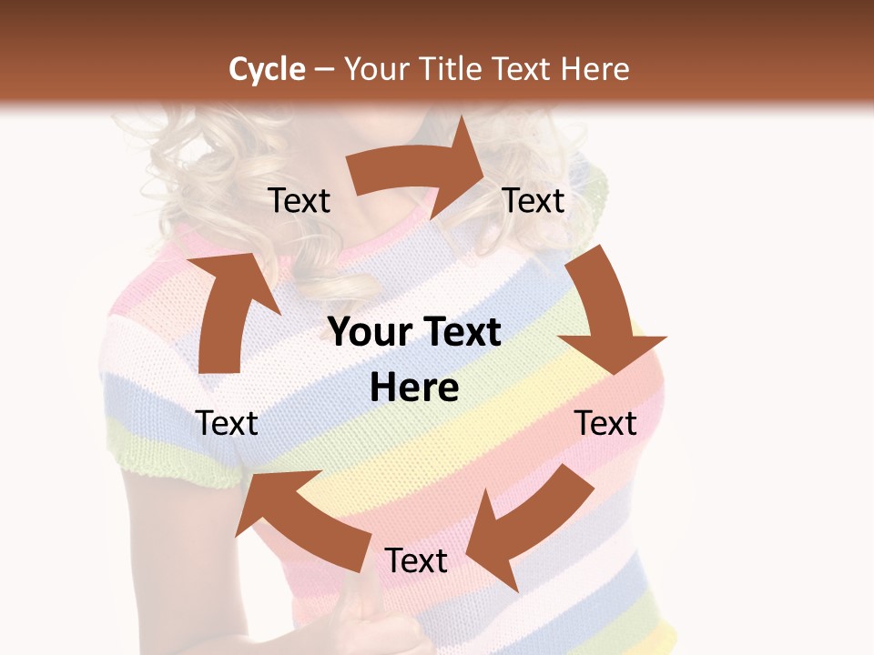 Pretty Woman Smiling. Isolated Over White Background PowerPoint Template