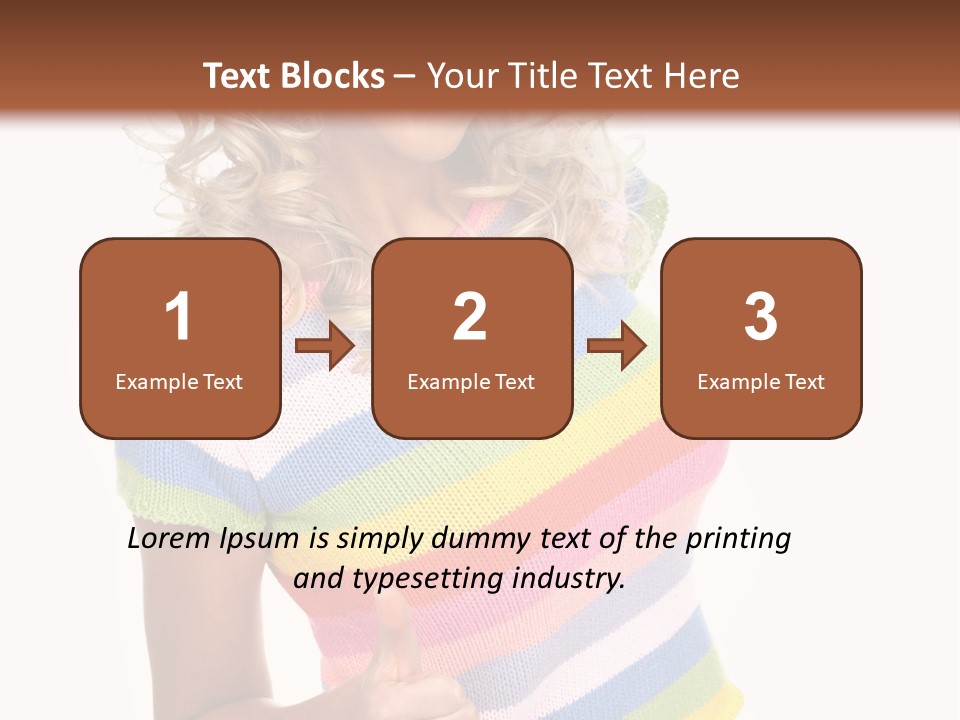 Pretty Woman Smiling. Isolated Over White Background PowerPoint Template