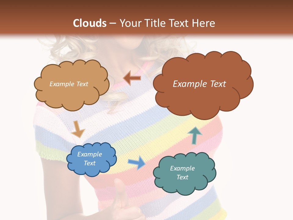 Pretty Woman Smiling. Isolated Over White Background PowerPoint Template