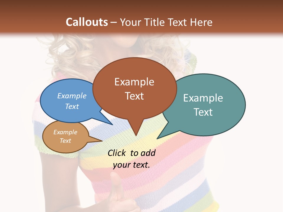 Pretty Woman Smiling. Isolated Over White Background PowerPoint Template