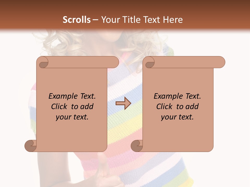 Pretty Woman Smiling. Isolated Over White Background PowerPoint Template