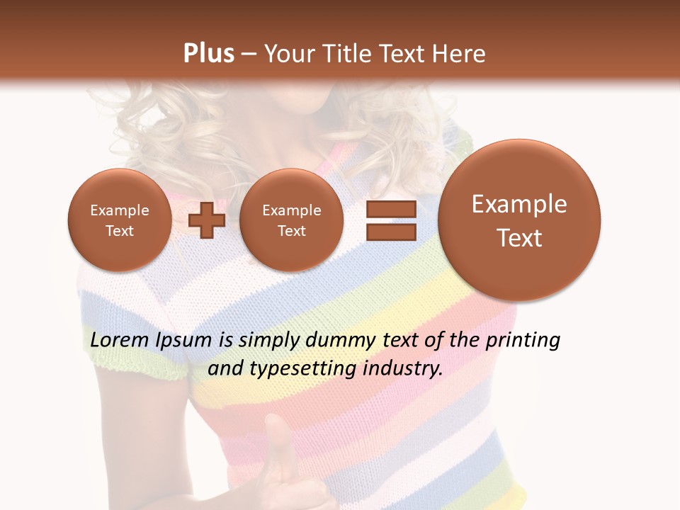 Pretty Woman Smiling. Isolated Over White Background PowerPoint Template