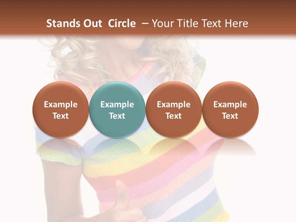 Pretty Woman Smiling. Isolated Over White Background PowerPoint Template