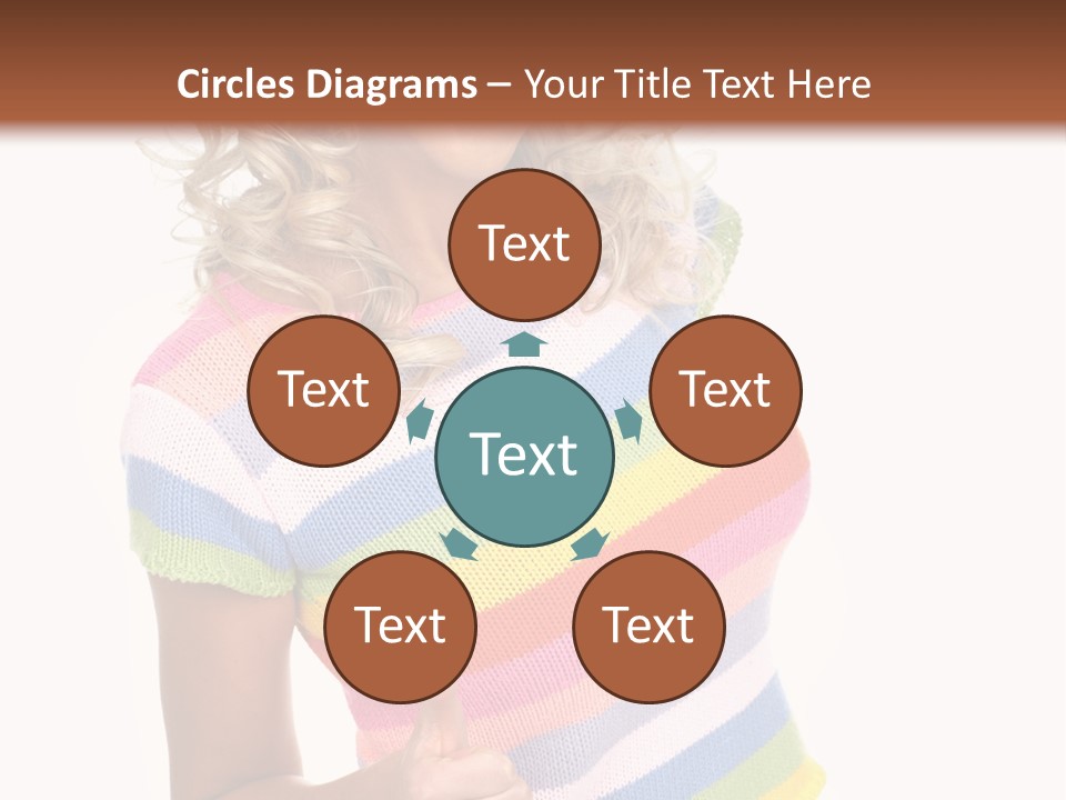 Pretty Woman Smiling. Isolated Over White Background PowerPoint Template